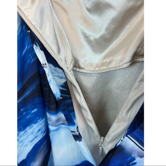 BCBGMaxAzria Cobalt Combo Draped Maxi Dress Size 2 - Picture 8 of 16